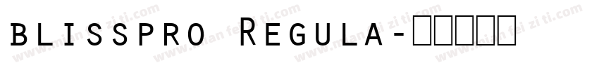 blisspro Regula字体转换